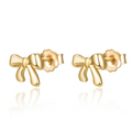 Beautiful Mini butterfly Tie S925 Silver Daily Wear Glossy Stud Earrings