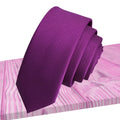 Fuchsia Self-Striped Simple Slim Fashion Tie
