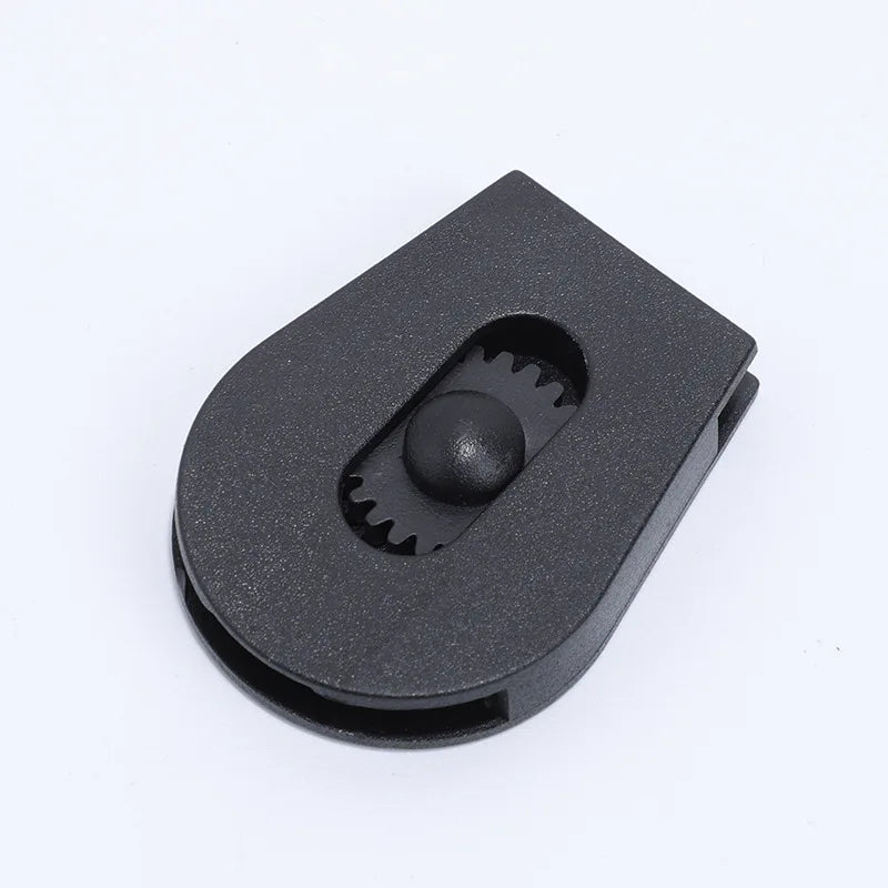 Plastic Toggle Stopper Wheeled Cord Lock for Paracord Drawstrings Clothing Black