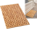 Natural Bamboo BathMat Shower Mat Bathtub Waterproof Sauna Spa Steps Non Slip Foldable Bathroom Floor Mat
