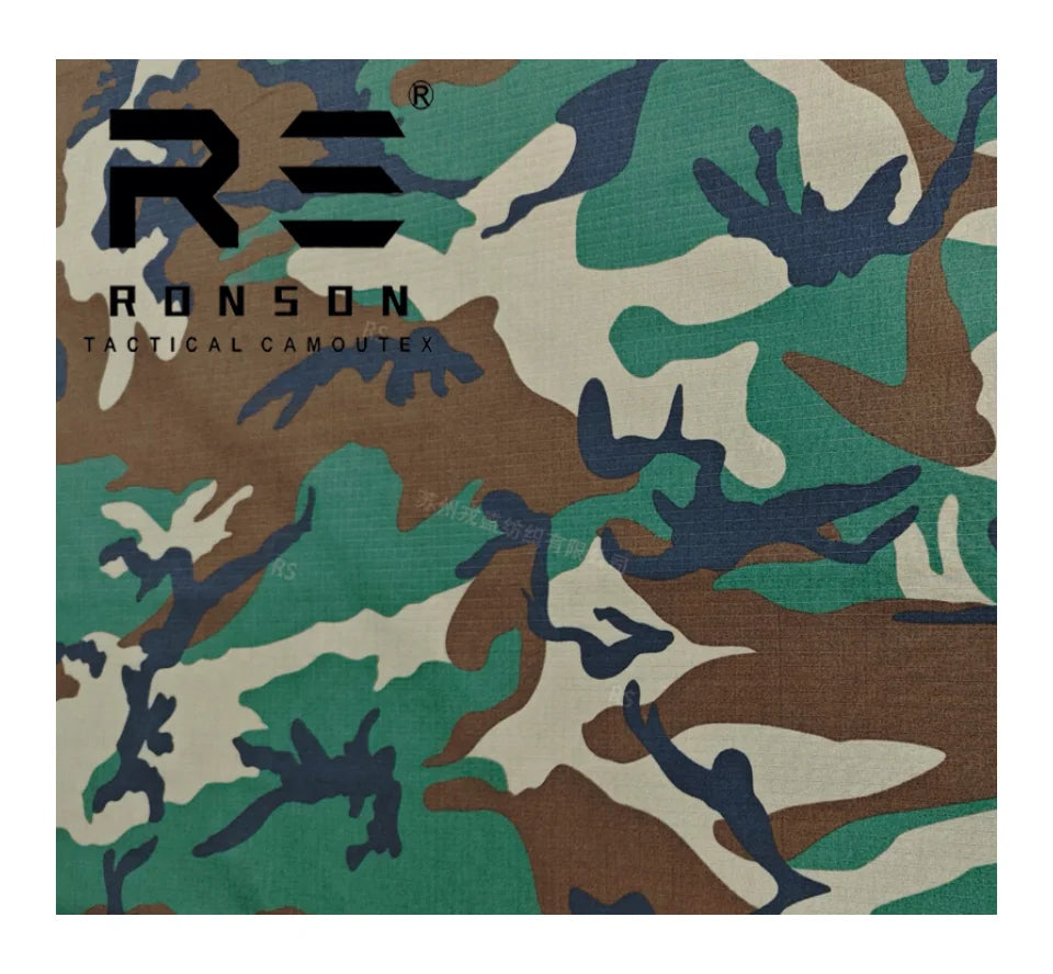 TC 6535 65% Polyester 35% Cotton USA Woodland Ripstop Woven Tactical Camouflage Workwear Fabric for Garments Bags for Boys Girls