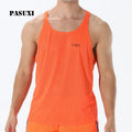 PASUXI Men's Quick Dry Running Vest Lightweight Breathable Mesh Workout Top for Marathon Fitness Gym Sports Sleeveless Shirt