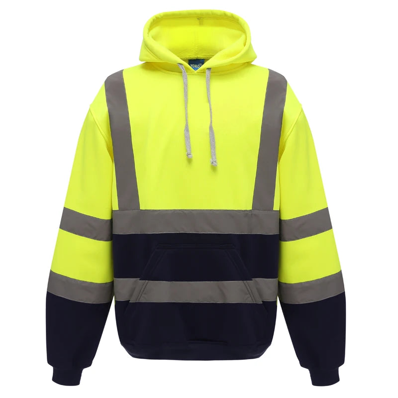 Reflective Safety High Visibility Hoodie EN ISO 20471 ANSI Class 3  Yellow Long Sleeve Hi Vis Hoodie for  Workers  Surveyors