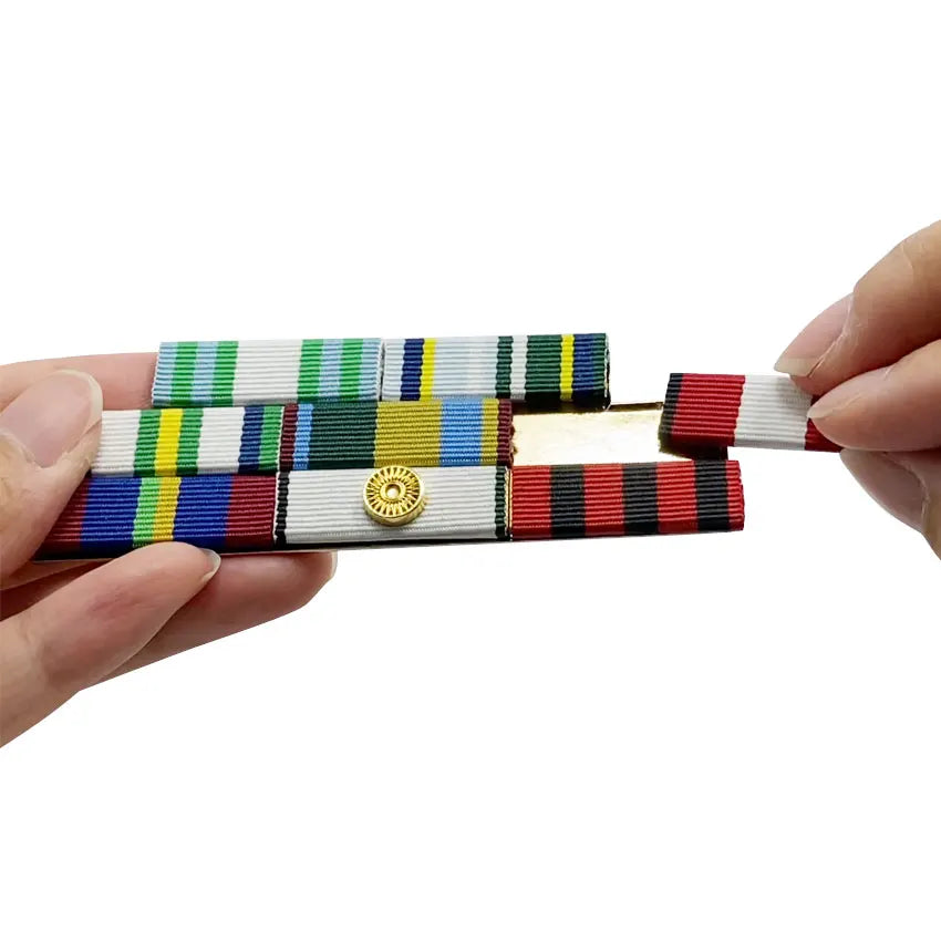 Promotional Uniform Safety Metal Ribbon Badge Custom Magnetic Ribbon Rack Pin