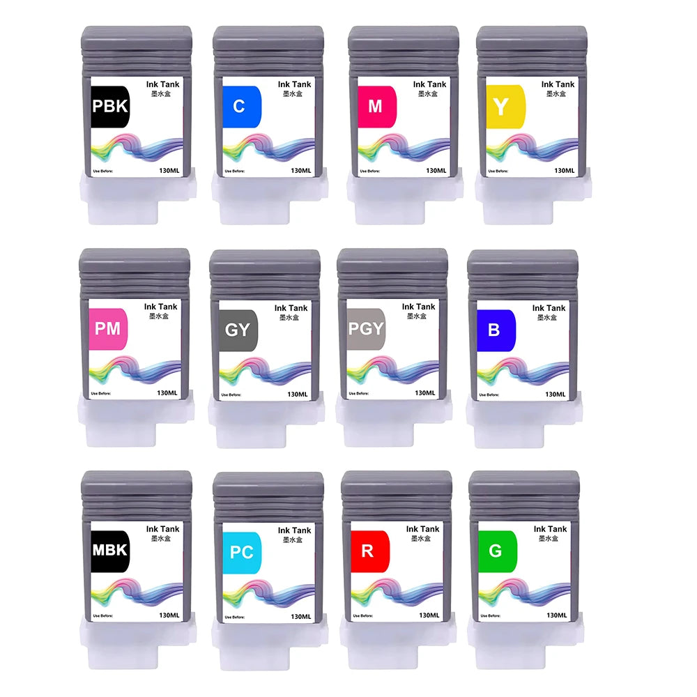 130ML Pfi-101 PFI-103 Compatible Ink Cartridge With Pigment Ink with Chip for Canon IPF5000 IPF5100 IPF6100 IPF6000 IPF6200