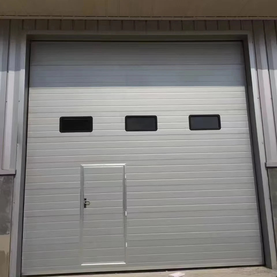 AS2047 CE TOMA Electric Industrial Lifting Door Vertical PU Foam Inside Factory Direct With Pedestrian Door