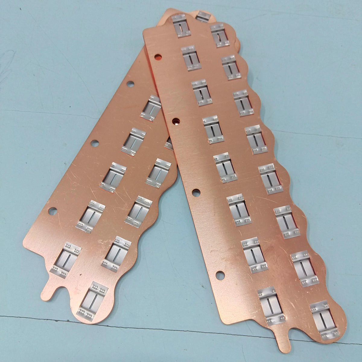 WELLGO High Current Cu-Ni Busbar 21700 20S16P 0.5MM Copper +0.15MM Nickel Copper Nickel Composite Sheet Bus Bar MegaBDM