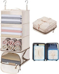 Fashionable Chicapo Portable Organizer Travel Hanging Bag Polyester Foldable Wardrobe Letter Pattern Hook Loop Closure Unisex