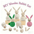 Easter Wooden Bunny Ornament Party Serving Tray Wooden Bunny Craft DIY Painted Wooden Bunny Decoration