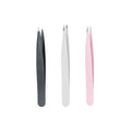 Wholesale Anti Static Black Steel Stainless Packing Cosmetic Tool Eyebrow Lash Pointed Tweezers for Beauty MegaBDM