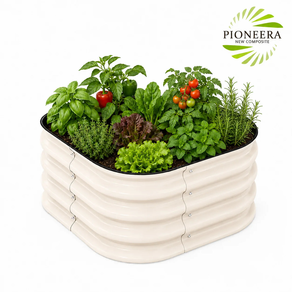 Outdoor Magnesium-Aluminum Alloy Raised Garden Bed Planter Box Open Bottom Design for Vegetables Herbs & Flowers MegaBDM