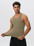 High Stretch Quick Dry Men Mesh Breathable Sleeveless Tank Tops Running Fitness Workout Sports Vest