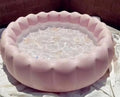 Pink Petal Edge Inflatable Pool Round Family Inflatable Swimming Pool for Backyard and Patio