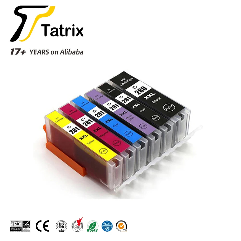 Tatrix CLI281XL CLI 281 281XL Compatible Ink Cartridge for Canon PIXMA TS9120 TS8120 TS6120 MegaBDM