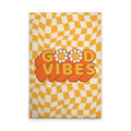 Made In Germany - Home Decor Canvas Picture Colourful Retro Picture Good Vibes - Wall Mural In Yellow Orange - Stretcher Frame