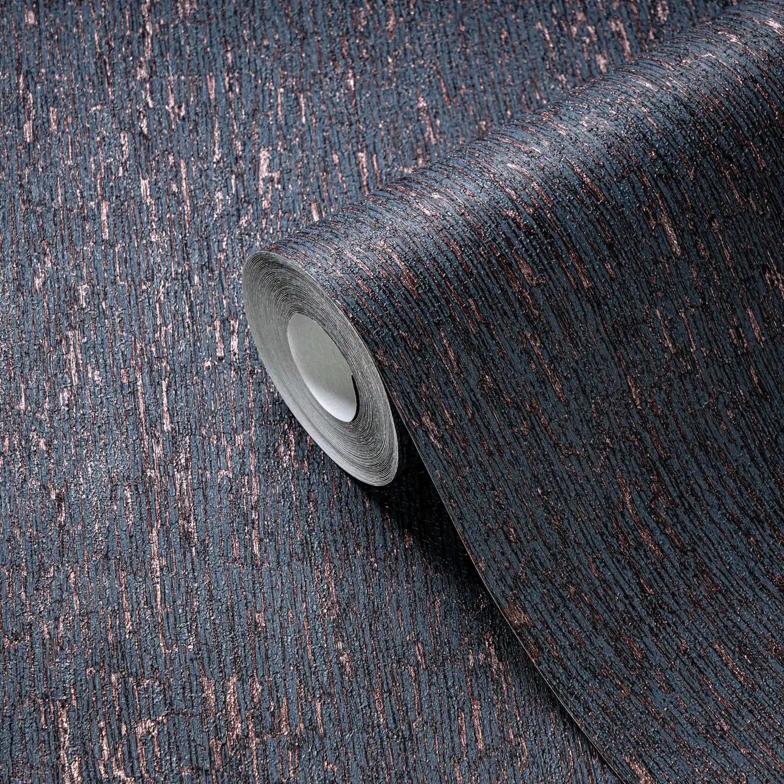Made Germany Modern Stone Look Blue Bronze Metallic Non Woven Vinyl Wallpaper Rolls Abrasion-Resistant Light Resistant