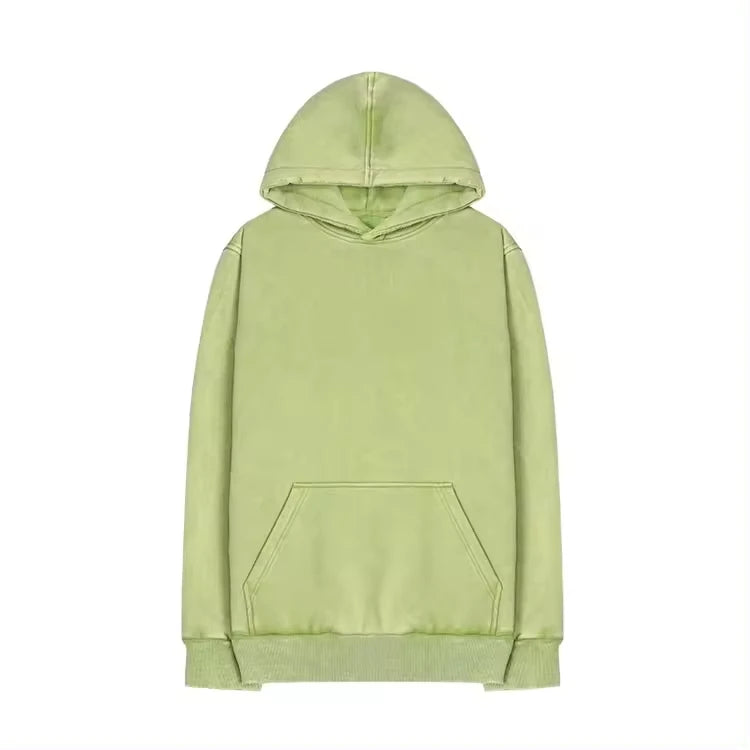 Wholesale 100% Cotton Oversized Acid Thermal Wash Hoodies Streetwear Vintage Style Digital Printing Zipper Closure for Winter