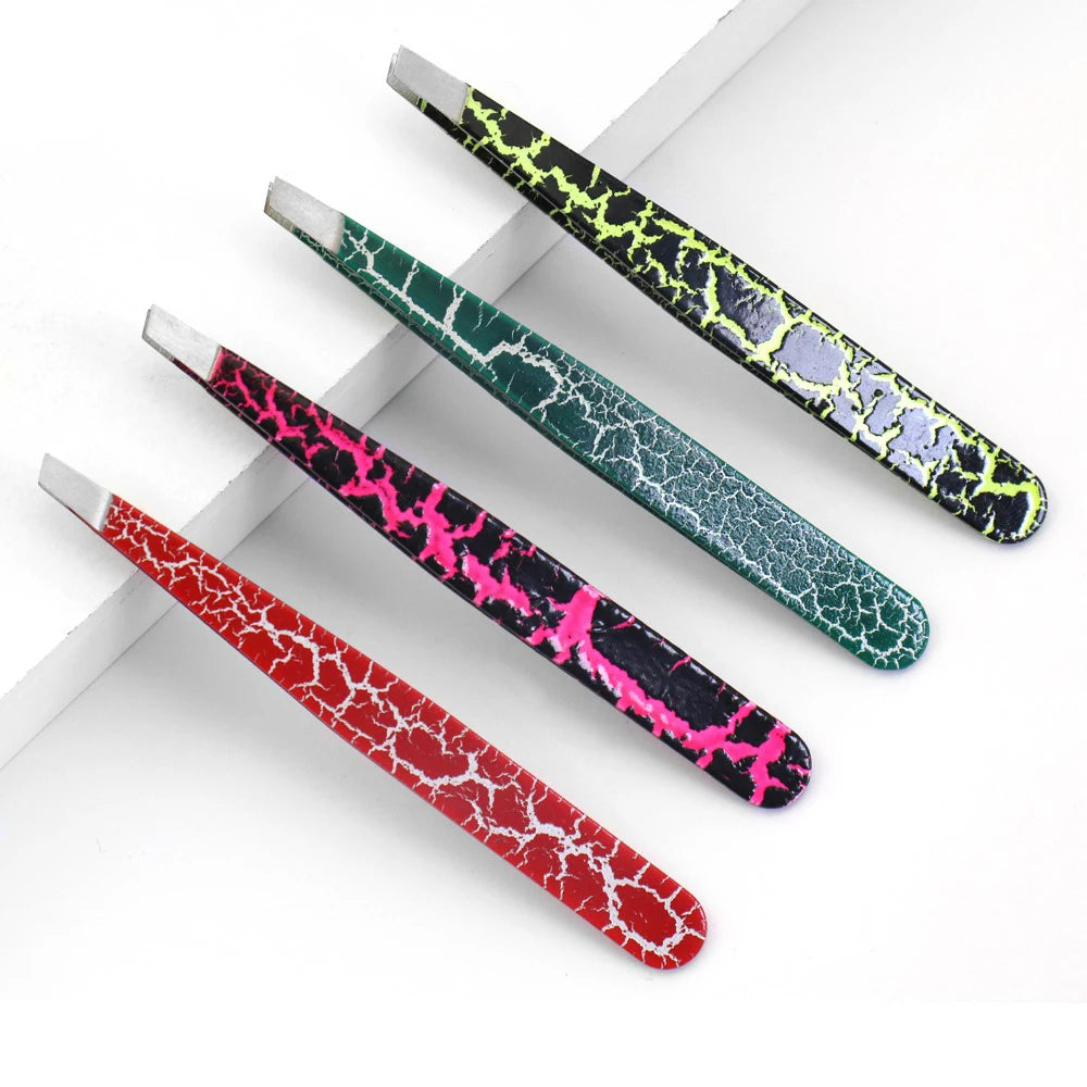 High Quality Professional Eyebrow Trimmer Tweezers Custom Private Logo with Pointed Stainless Steel Eyebrow Tweezers