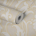 Made Germany Sale Wallpaper Rolls Damask Modern Cream Beige Gold Non Woven Wash-Resistant Living Room Kitchen Stock Clearance