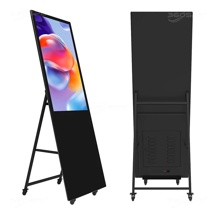 IPI43A Portable Floor Standing 4K LCD Display Digital Signage TV with 43-Inch Screen Android 11 5-Year Warranty for Shops