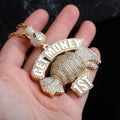 Hip Hop GET MONEY Geometric Zircon Dollars Bag Candy Pendant Iced Sweets Charm Necklace Brass Gold Plated Rope Chain Men Women