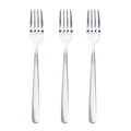 Set of 3 stainless steel dessert forks matte root