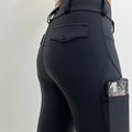 Women's Equestrian Jodhpurs with Custom Logo Zipper Button Full Seat Silicone Horse Riding Wear Spandex Material Custom Breeches