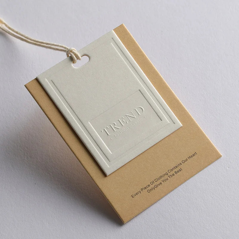 High Quality Custom Tags and Labels for Luxury t Shirts Die Cut Kraft Tags Business Card
