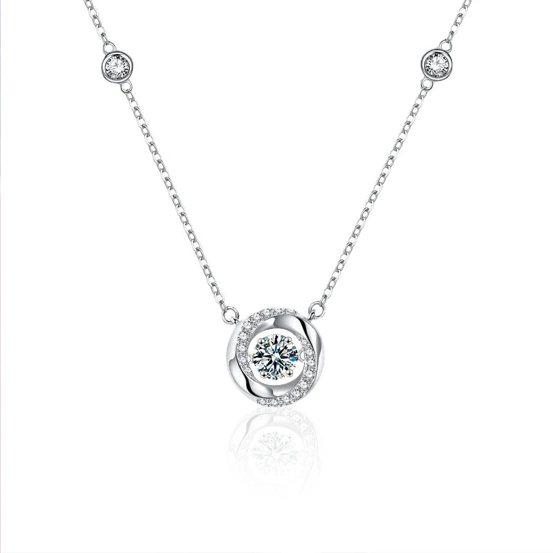XHX0005 925 Sterling Silver Necklace Pendant for Women Jewelry Mobius Dynamic Necklace Simple Luxury Love Heart Lock Bone Chain