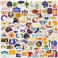 EID Mubarak Paper Sticker Gift Box Label Seal Stickers Islamic Muslim Eid Al-fitr Decoration Ramadan Kareem Supplies
