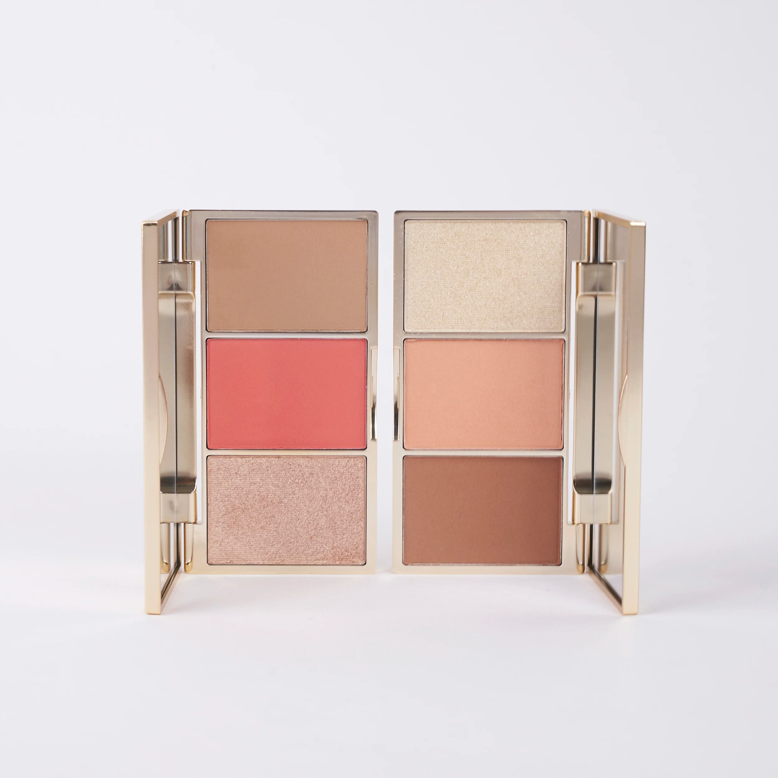 Wholesale Custom Logo 3-in-1 High Pigmented Highlighter Blush Bronze Contour Sculpting Palette Vegan Mineral Powder
