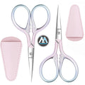 Best Quality 2 Pcs Eyebrow Scissors for Women Professional Grooming Mini Scissors with Stainless Steel Straight Tip