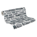 Made Germany Pre-Pasted Non Woven Vinyl Brick Wallpaper Rolls Stone Grey Black Sound-Absorbing Living Room Bedroom