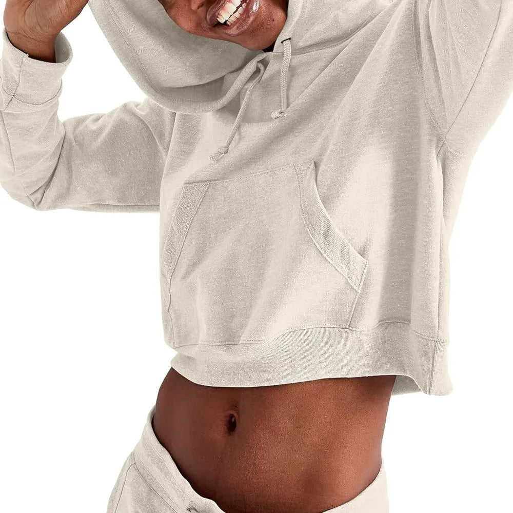YHH-200 Custom Printed Logo Women's 100% Cotton Short Autumn Oversize Pullover Hoodie Heavyweight with Digital Printing
