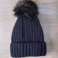 Autumn and Winter Warm Hat Cute Imitation Rabbit Hair Knitted Hat Pom Pom Beanie