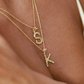Low MOQ Wholesale Christian Classic Zircon Initial 925 Sterling Silver Necklace with Letter Pendant for Party Occasions