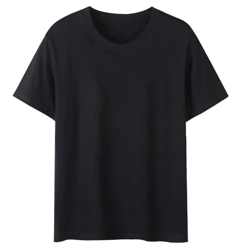 Oem customized round neck pure cotton t shirt custom printed logo summer embroidery corporate work clothes t shirt short sleeve
