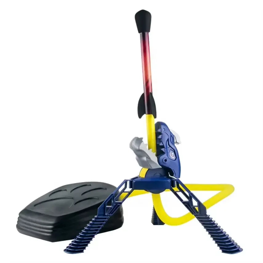 Toyhome Wholesale Hot Sell Dino Kids Air Pressed Launching Rocket Pedal Games Kids Outdoor Play Game Rocket Toy for Kids