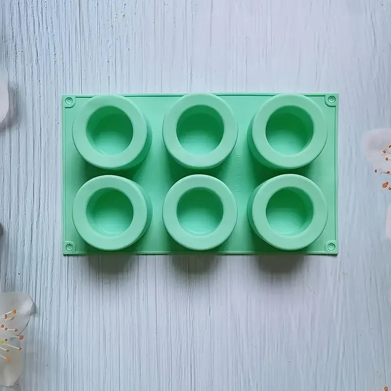 6 Cavity Round Cupcake Baking Silicone Chocolate Molds BPA-Free Non-Stick Silicone Bakeware for Ice Cream