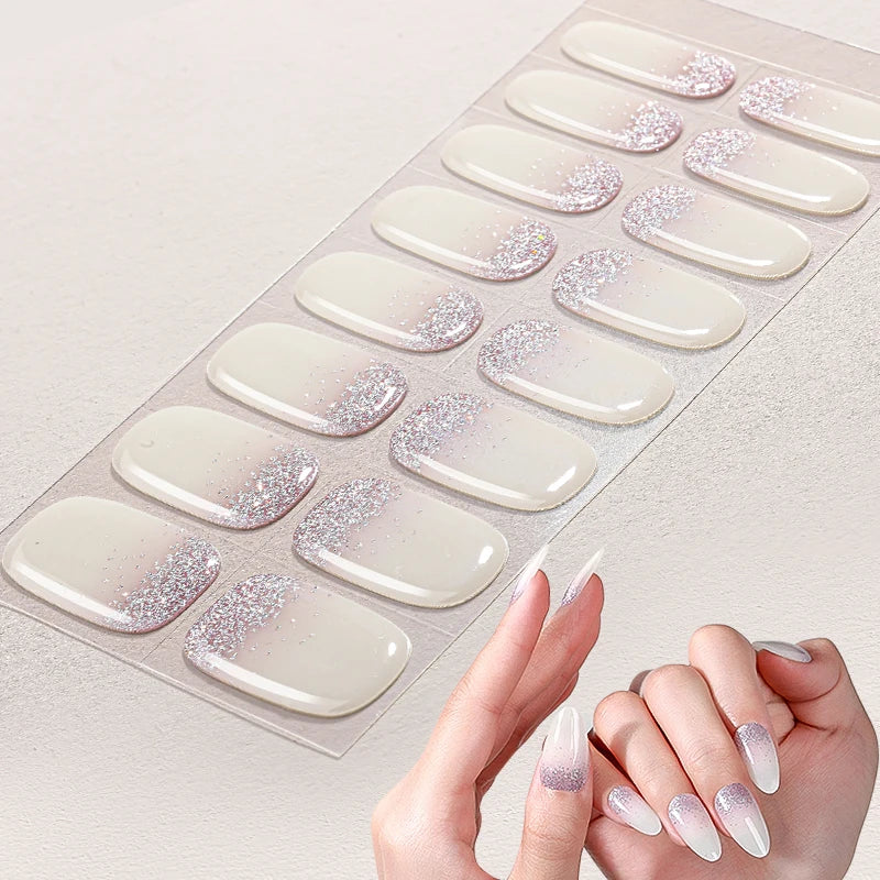 Wholesale Support Customization Non-toxic Long-lasting Exquisite Semi-cured Gel Nail Stickers