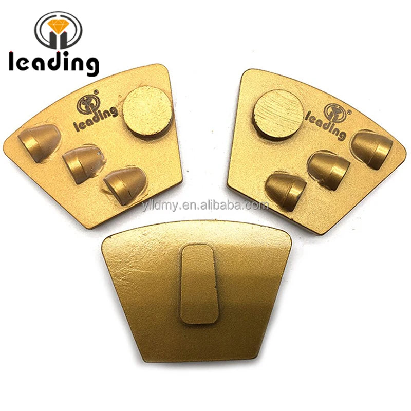 Husqvarna Compatible Redi Lock Piranha Grinding Plate with Three Half Round PCD Segments and One Round Support Block