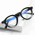 Custom Logo Fashion Retro Blue Light Blocking Computer Eyeglasses Frames TR90 Round Anti Blue Light Glasses Men Women