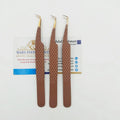 90 Degree Slanted Steel Tweezers Precision Fiber Tip Grip for Mega Volume Eyelash Extensions Skinny Mega Volume Fiber Tweezers
