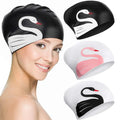 Wholesale extra Large Silicone Swim Cap Custom logo for Women Printed Swimming Caps Long Hair Braids Adulto