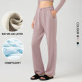 SHINBENE 30" Comfy Air Layer High Waist Lounge Pants Adjustable Drawstring Flowy Wide Leg Pants With Pockets