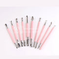 2-way Stainless Steel Customized pink Spoon Cuticle Pusher | Pink Double Sided Reusable Eco-friendly Manicure Use HOT SALE