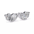 14k Gold Bezel Setting Marquise Trio Cubic Zirconia Lucky Cluster Stud Earring 925 Sterling Silver IGI Certified PT950 Gift