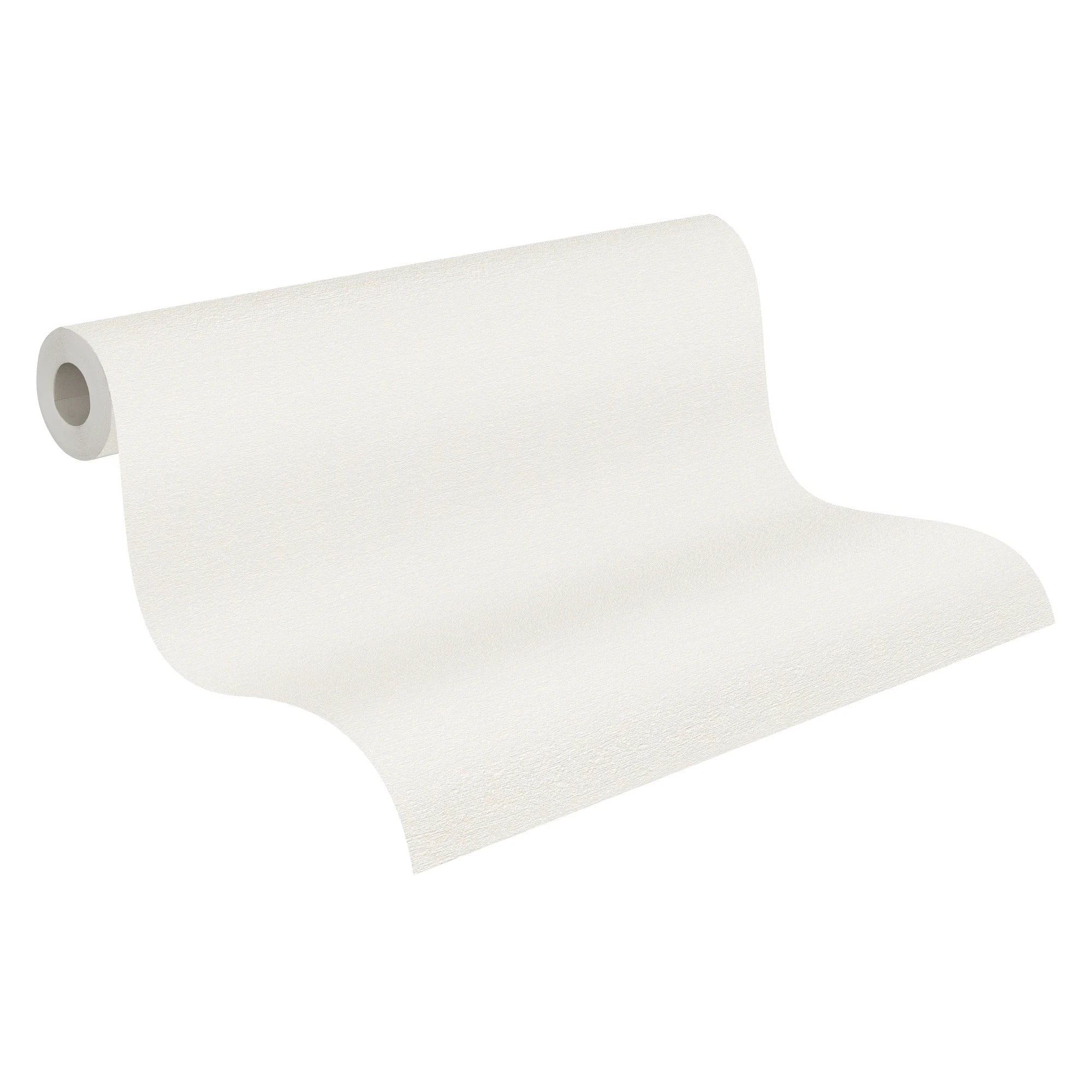 Made in Germany - Wallpaper rolls Solid Plain White Cream - Non Woven Vinyl - Wallpaper Plain Solid for Walls - 1005 x 053 m