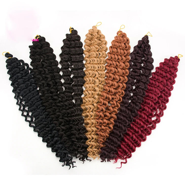 20inch Loose Deep Wave Hair Bundles Super Long Hair Extension Wavy Deep Curly Braids Crochet Hair Deep Twist Synthetic Fiber