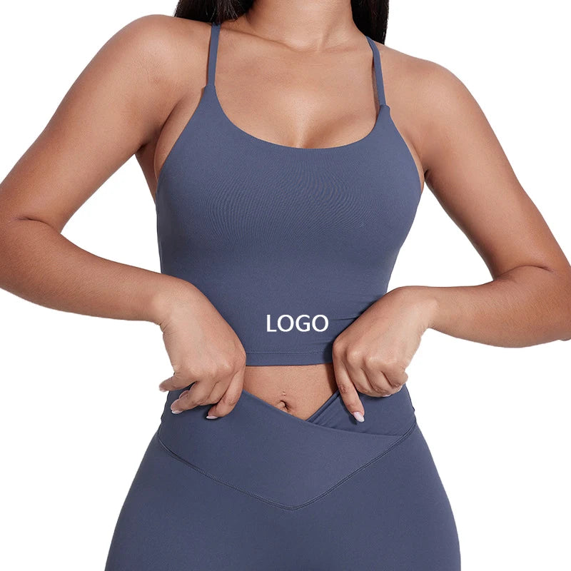 Seamless Sexy Crossed Back Gym Running Workout Tank Tops for Women Breathable Yoga Bra from Reliable Suppliers